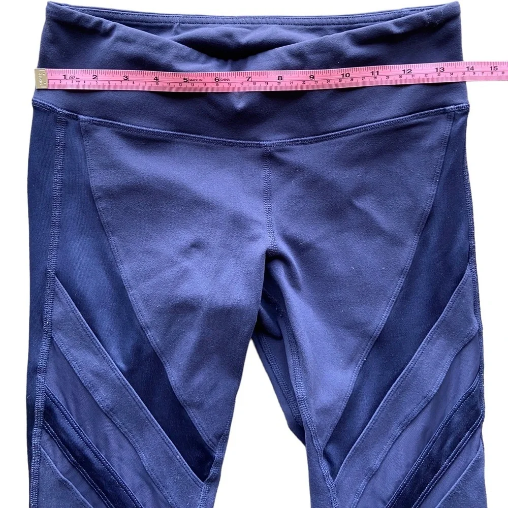 ALO Yoga Navy Blue Mesh Panels Leggings